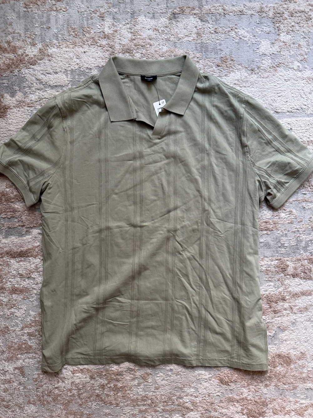 Express Olive Green Short-Sleeve Polo